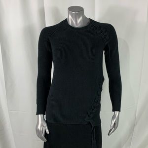Women’s Olivia Warren Size S Sweater Lace Up Black